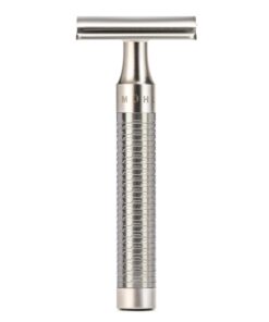 MÜHLE ROCCA Stainless Steel Closed Comb Double Edge Safety Razor for Men | Carefully designed blade angle supports a close, smooth shave, while the head construction helps reduce lather buildup. Pure Matte