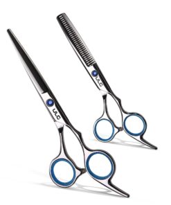 Hair Cutting Scissors Thinning Shears Kit ULG Professional Barber Hairdressing Texturizing Salon Razor Edge Scissor Japanese Stainless Steel 6.5 inch silver scissors kit