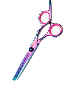 FARRAY Hair Cutting Scissors Thinning Shears，6.5 Inch Professional Stainless Steel Barber Hair Scissors，for Both Salon and Home Use (Aurora color) Aurora Color