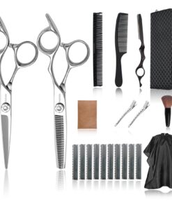 YASAKA 6 Inch Professional Hair Thinning and Cutting Shears Kit,Barber Shears,Cobalt Stainless Scissors,Sharp Razor Edge Barber Hair Scissors, Ergonomic Grip Design for Hair Salon or Home Use Cutting and Thining Scissors