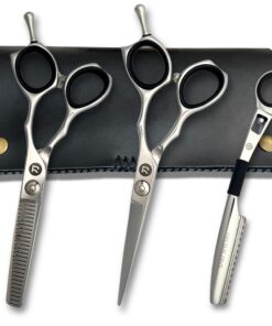 Saki Kotaro 5.5 Inch Hair Cutting Shears Set for Professional Hairdressers and Barbers - Includes Hair Scissors and Thinning Shears - Made From Premium Japanese 440C Steel Ambidextrous 5.5" Set of Shears